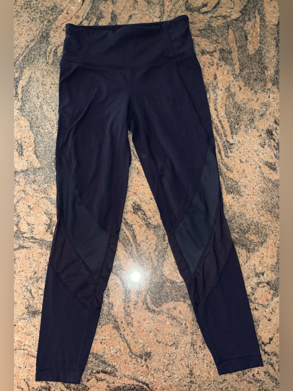 Athleta Women's Mesh Panel Leggings Navy Blue Size XS